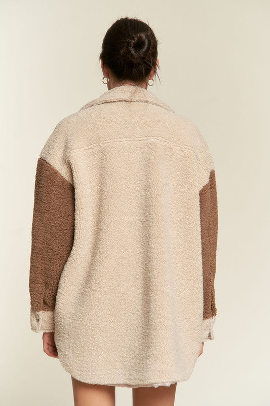Colorblock sherpa jacket PLUS SIZE-Jade By Jane-[option4]-[option5]-[option6]-[option7]-[option8]-Shop-Boutique-Clothing-for-Women-Online