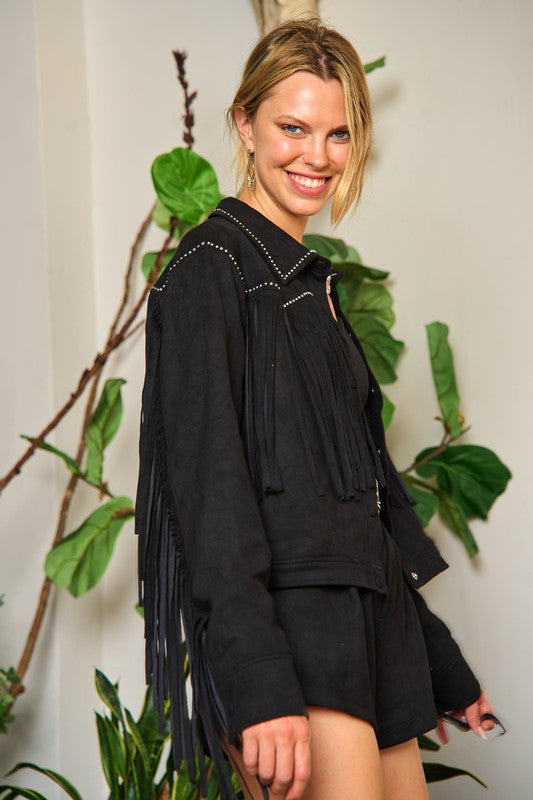 Suede studded fringe jacket PLUS SIZE-Jade By Jane-[option4]-[option5]-[option6]-[option7]-[option8]-Shop-Boutique-Clothing-for-Women-Online