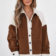 Colorblock Fleece Patchwork Button Down Shacket-JUNIPER BLVD-[option4]-[option5]-[option6]-[option7]-[option8]-Shop-Boutique-Clothing-for-Women-Online