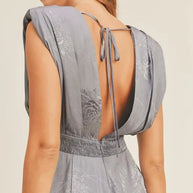 MABLE Draped Romper with Pleated Shoulder Pad Detail-Jumpsuits & Rompers-Trendsi-[option4]-[option5]-[option6]-[option7]-[option8]-Shop-Boutique-Clothing-for-Women-Online