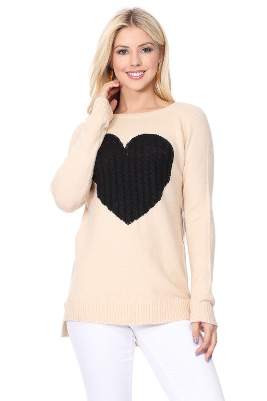 Cozy Heart Jacquard Round Neck Pullover Sweater-Mak-Taupe/Black-S-[option4]-[option5]-[option6]-[option7]-[option8]-Shop-Boutique-Clothing-for-Women-Online