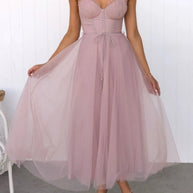 Sweetheart Neck Tulle Midi Dress-Dresses-Trendsi-[option4]-[option5]-[option6]-[option7]-[option8]-Shop-Boutique-Clothing-for-Women-Online