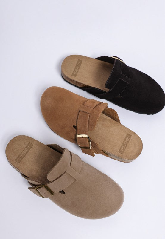 Ratiha Buckle Accent Slip-On Footbed Mules-Rag Company-[option4]-[option5]-[option6]-[option7]-[option8]-Shop-Boutique-Clothing-for-Women-Online