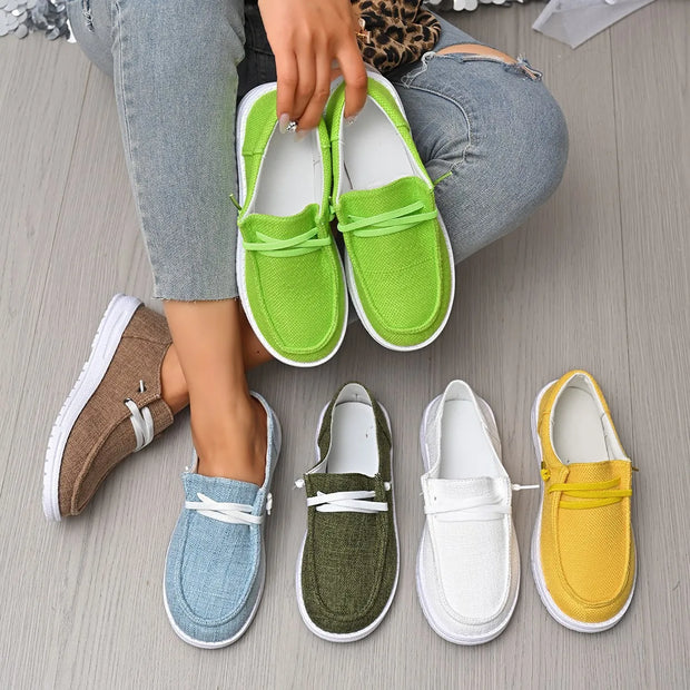 Round Toe Canvas Slip-Ons-120 Sneakers-Trendsi-[option4]-[option5]-[option6]-[option7]-[option8]-Shop-Boutique-Clothing-for-Women-Online