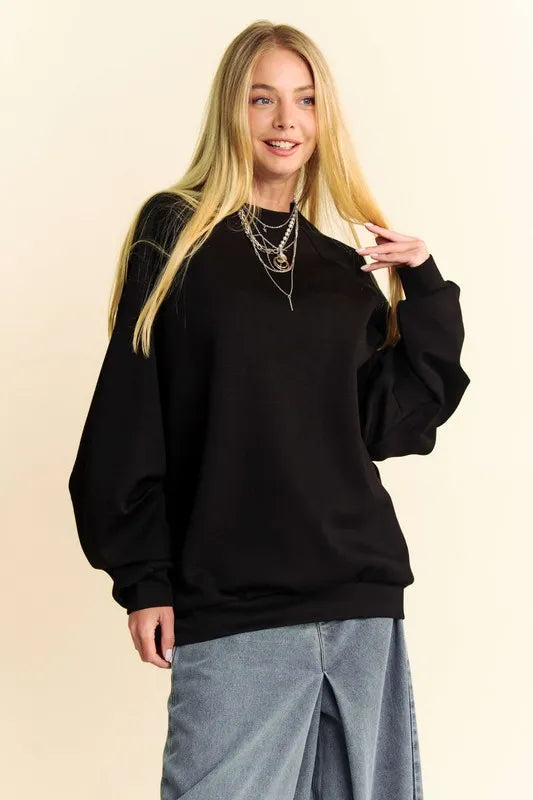 Davi & Dani Round Neck Raglan Sleeve Sweatshirt-Sweatshirts-Trendsi-[option4]-[option5]-[option6]-[option7]-[option8]-Shop-Boutique-Clothing-for-Women-Online