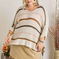 ADORA Full Size Multi Color Strip Sweater-Sweaters-Trendsi-[option4]-[option5]-[option6]-[option7]-[option8]-Shop-Boutique-Clothing-for-Women-Online