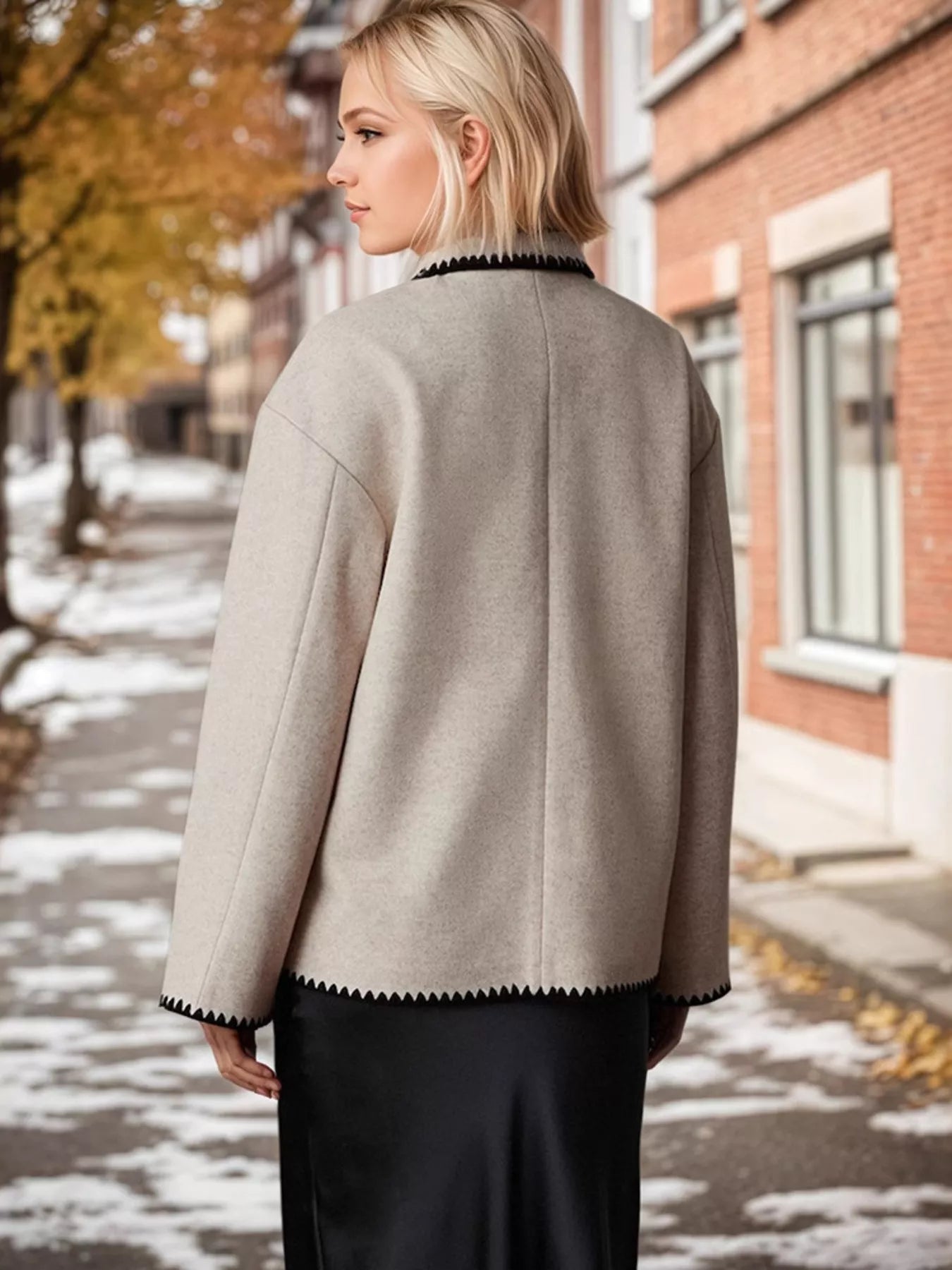 Contrast Trim Drop Shoulder Outerwear-Coats-Trendsi-[option4]-[option5]-[option6]-[option7]-[option8]-Shop-Boutique-Clothing-for-Women-Online