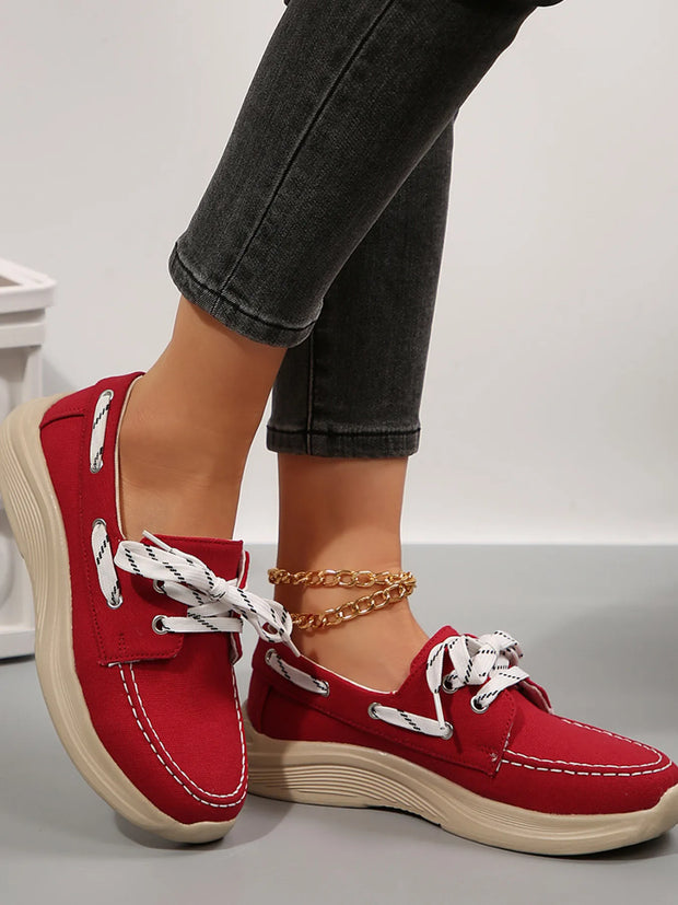 Lace Up Round Toe Sneakers-Sneakers-Trendsi-[option4]-[option5]-[option6]-[option7]-[option8]-Shop-Boutique-Clothing-for-Women-Online