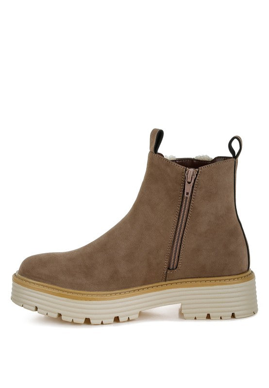 Mothman Faux Fur Detail Chunky Ankle Boots-Rag Company-[option4]-[option5]-[option6]-[option7]-[option8]-Shop-Boutique-Clothing-for-Women-Online