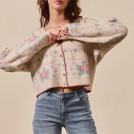 SO ME Floral Pattern Long Sleeve Button Sweater Cardigan-Cardigans-Trendsi-[option4]-[option5]-[option6]-[option7]-[option8]-Shop-Boutique-Clothing-for-Women-Online