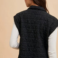 Annie Wear Texture Quilted Snap Down Vest Coat-Vest-Trendsi-[option4]-[option5]-[option6]-[option7]-[option8]-Shop-Boutique-Clothing-for-Women-Online