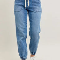 Judy Blue High Waist Denim Joggers-Trendsi-[option4]-[option5]-[option6]-[option7]-[option8]-Shop-Boutique-Clothing-for-Women-Online