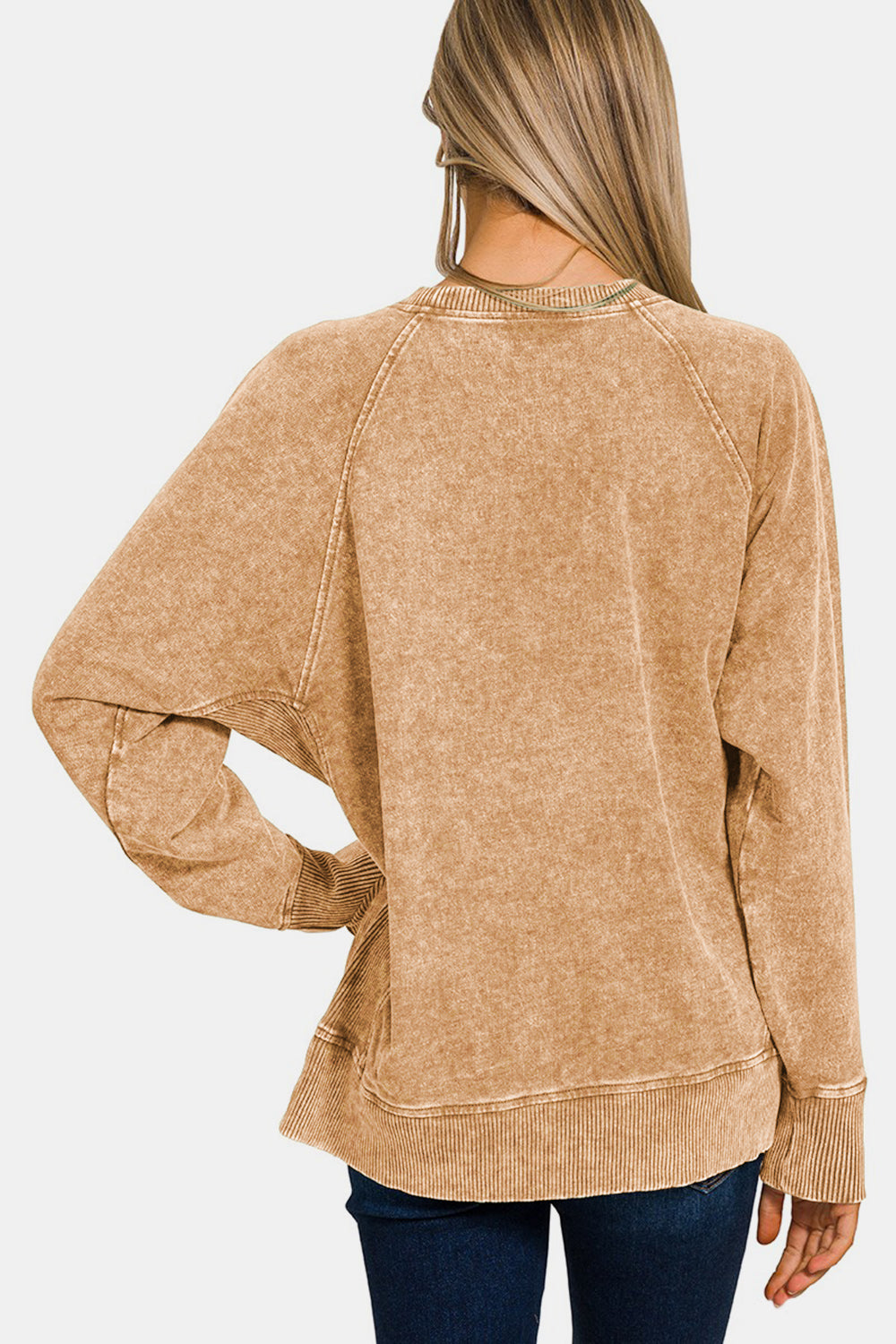 Zenana Pocketed Round Neck Sweatshirt-Trendsi-[option4]-[option5]-[option6]-[option7]-[option8]-Shop-Boutique-Clothing-for-Women-Online