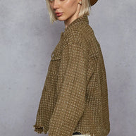 POL Raw Hem Button Up Jacket with Chest Pockets-Jacket-Trendsi-[option4]-[option5]-[option6]-[option7]-[option8]-Shop-Boutique-Clothing-for-Women-Online