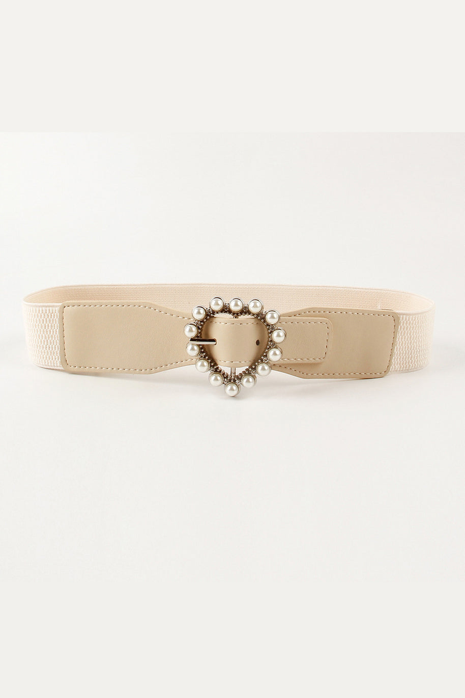 Pearl Heart Buckle Elastic Belt-Belts-Trendsi-[option4]-[option5]-[option6]-[option7]-[option8]-Shop-Boutique-Clothing-for-Women-Online
