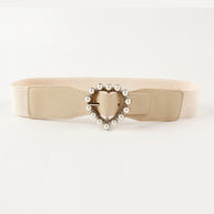 Pearl Heart Buckle Elastic Belt-Belts-Trendsi-[option4]-[option5]-[option6]-[option7]-[option8]-Shop-Boutique-Clothing-for-Women-Online