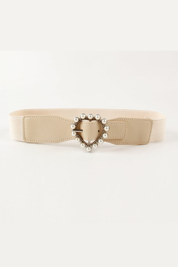 Pearl Heart Buckle Elastic Belt-Belts-Trendsi-[option4]-[option5]-[option6]-[option7]-[option8]-Shop-Boutique-Clothing-for-Women-Online