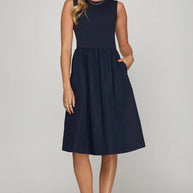 She + Sky Full Size Sleeveless Poplin Woven Midi Dress with Pockets-Dresses-Trendsi-[option4]-[option5]-[option6]-[option7]-[option8]-Shop-Boutique-Clothing-for-Women-Online