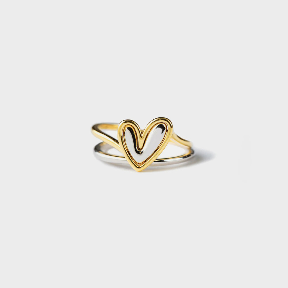 Heart Shape Irregular 925 Sterling Silver Ring-Trendsi-Gold-5-[option4]-[option5]-[option6]-[option7]-[option8]-Shop-Boutique-Clothing-for-Women-Online