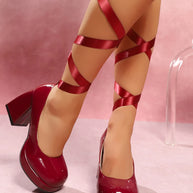 Platform Block Heel Pumps with Ankle Wrap Straps-Shoes-Trendsi-[option4]-[option5]-[option6]-[option7]-[option8]-Shop-Boutique-Clothing-for-Women-Online