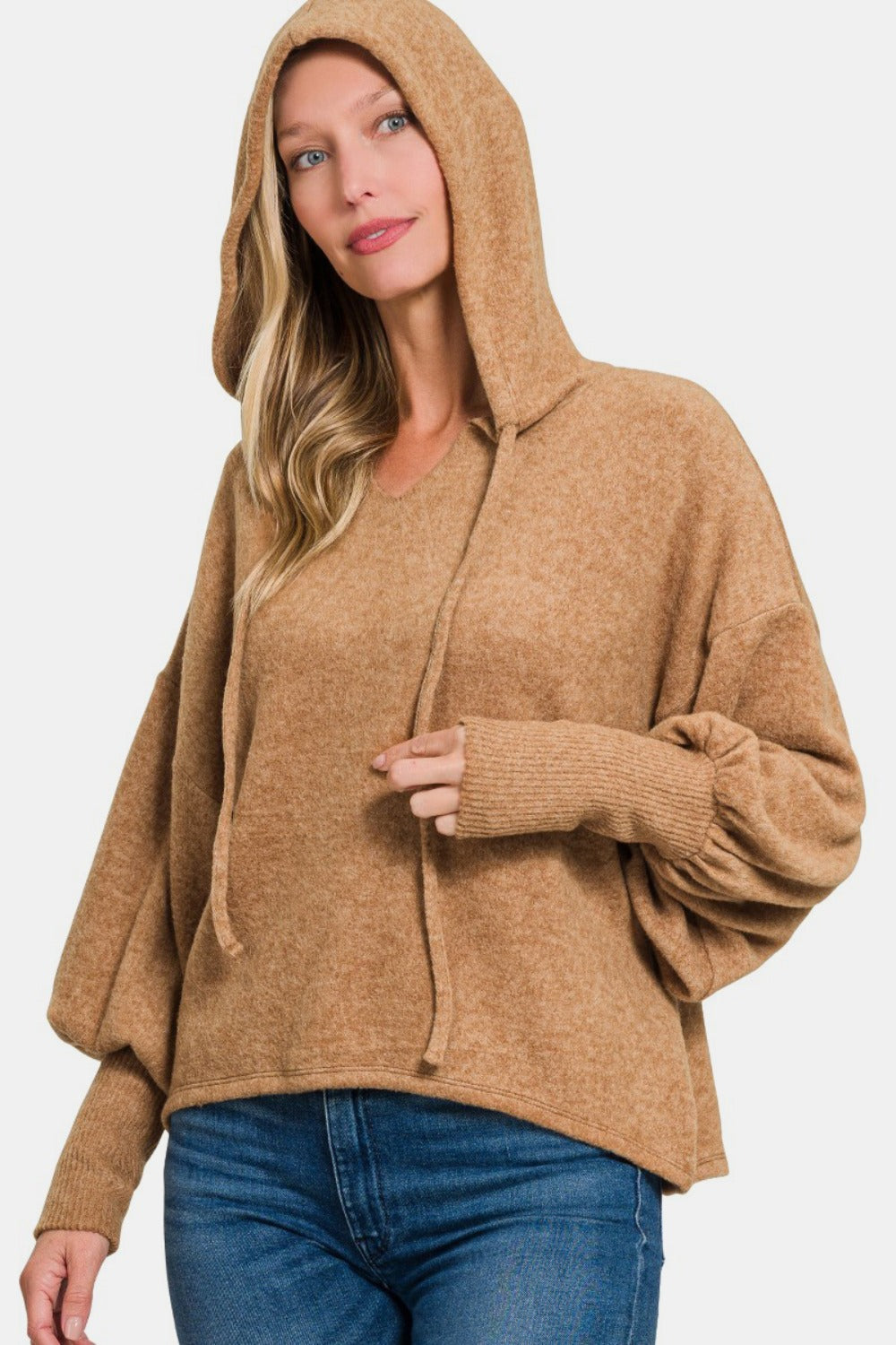 Zenana Brushed Hacci Drop Shoulder Cropped Hoodie-Trendsi-[option4]-[option5]-[option6]-[option7]-[option8]-Shop-Boutique-Clothing-for-Women-Online