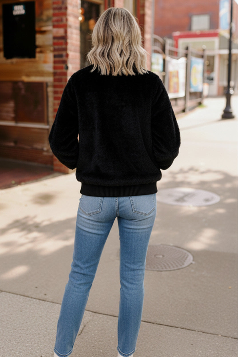 Black Cat Zip Up Faux Fur Coat-First Love-[option4]-[option5]-[option6]-[option7]-[option8]-Shop-Boutique-Clothing-for-Women-Online