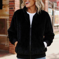 Black Cat Zip Up Faux Fur Coat-First Love-[option4]-[option5]-[option6]-[option7]-[option8]-Shop-Boutique-Clothing-for-Women-Online