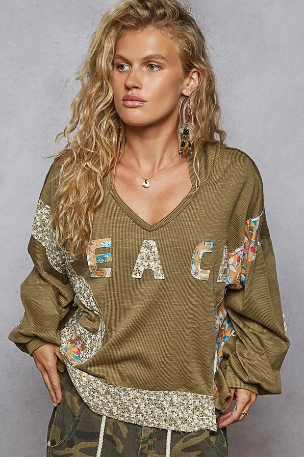 POL Peace Patch Floral Long Sleeve Hoodie-Sweatshirts-Trendsi-[option4]-[option5]-[option6]-[option7]-[option8]-Shop-Boutique-Clothing-for-Women-Online