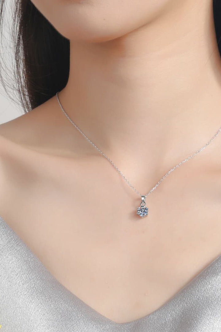 1 Carat Moissanite 925 Sterling Silver Necklace-Trendsi-Silver-One Size-[option4]-[option5]-[option6]-[option7]-[option8]-Shop-Boutique-Clothing-for-Women-Online