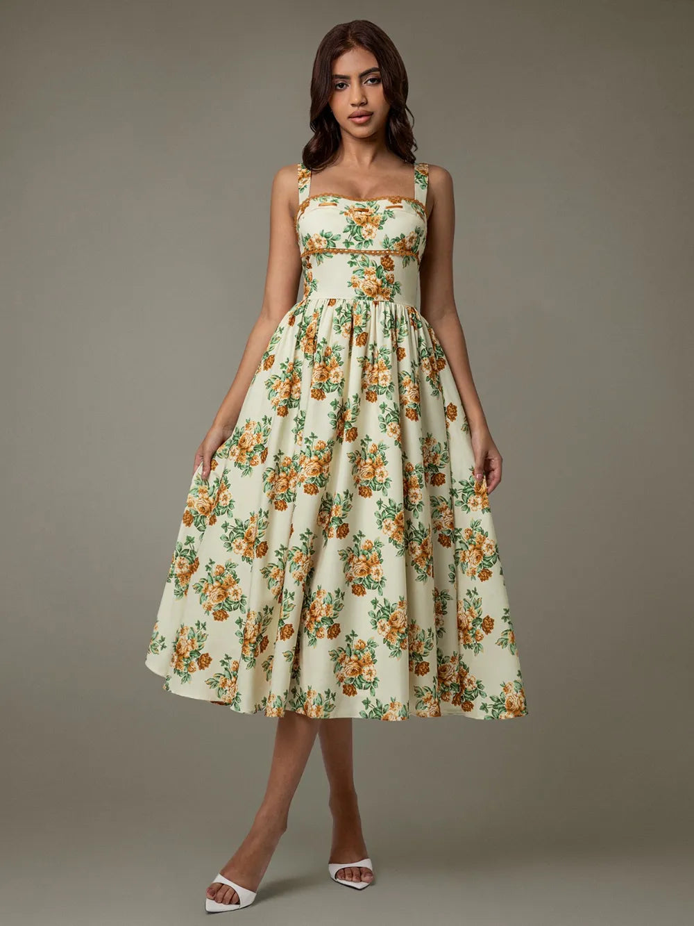 Lace Trim Floral Sleeveless Midi Dress-Dresses-Trendsi-[option4]-[option5]-[option6]-[option7]-[option8]-Shop-Boutique-Clothing-for-Women-Online