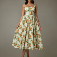 Lace Trim Floral Sleeveless Midi Dress-Dresses-Trendsi-[option4]-[option5]-[option6]-[option7]-[option8]-Shop-Boutique-Clothing-for-Women-Online