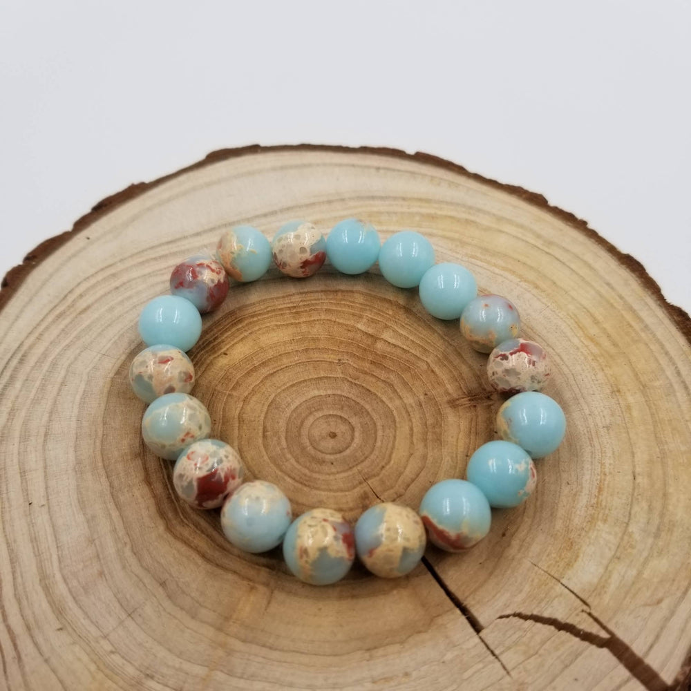 Natural Graffiti Stone Beaded Stretch Bracelet-CHAKRA JEWELRY-[option4]-[option5]-[option6]-[option7]-[option8]-Shop-Boutique-Clothing-for-Women-Online