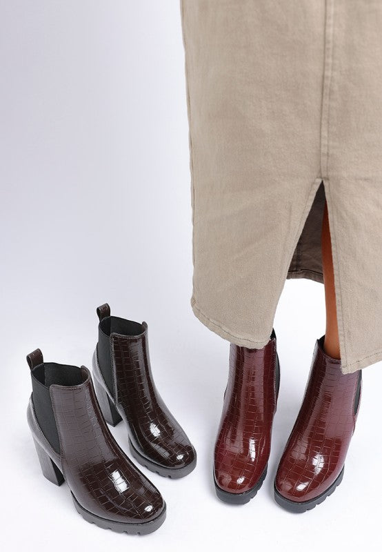 Foxy Faux Leather Croc Chelsea Boots-Rag Company-[option4]-[option5]-[option6]-[option7]-[option8]-Shop-Boutique-Clothing-for-Women-Online