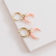 Double Horn Pink Hoop Earrings (14K)-Lovoda-[option4]-[option5]-[option6]-[option7]-[option8]-Shop-Boutique-Clothing-for-Women-Online