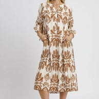 Umgee Mix Abstract Floral Print Midi Dress-Dresses-Trendsi-[option4]-[option5]-[option6]-[option7]-[option8]-Shop-Boutique-Clothing-for-Women-Online