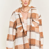 Fuzzy plaid teddy jacket PLUS SIZE-Jade By Jane-[option4]-[option5]-[option6]-[option7]-[option8]-Shop-Boutique-Clothing-for-Women-Online