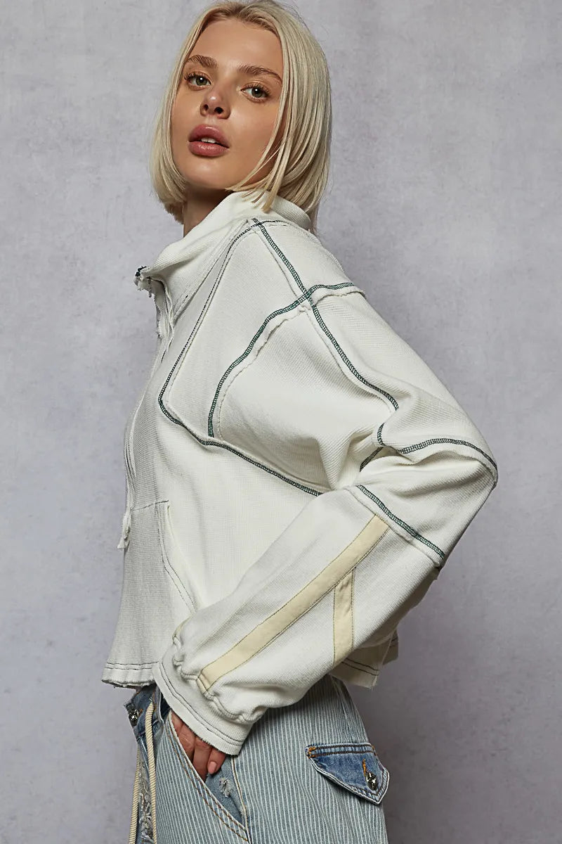 POL Contrast Stitching Zip Front Sweatshirt-Sweatshirts-Trendsi-[option4]-[option5]-[option6]-[option7]-[option8]-Shop-Boutique-Clothing-for-Women-Online