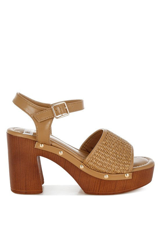 Mazaro Raffia Chunky Sandals-Rag Company-[option4]-[option5]-[option6]-[option7]-[option8]-Shop-Boutique-Clothing-for-Women-Online