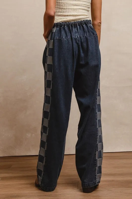 BiBi Washed Denim Mix And Match Long Pants-Jeans-Trendsi-[option4]-[option5]-[option6]-[option7]-[option8]-Shop-Boutique-Clothing-for-Women-Online