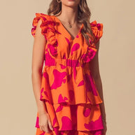 SO ME Floral V Neck Layered Dress with Elasticized Waist-Dresses-Trendsi-[option4]-[option5]-[option6]-[option7]-[option8]-Shop-Boutique-Clothing-for-Women-Online