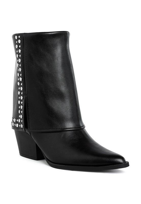 Mariachi Stud Embellished Foldover Boots-Rag Company-[option4]-[option5]-[option6]-[option7]-[option8]-Shop-Boutique-Clothing-for-Women-Online