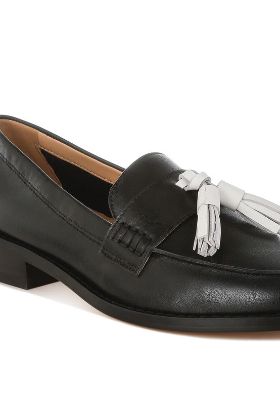 Yelena Real Leather Tassel Loafers-Rag Company-[option4]-[option5]-[option6]-[option7]-[option8]-Shop-Boutique-Clothing-for-Women-Online