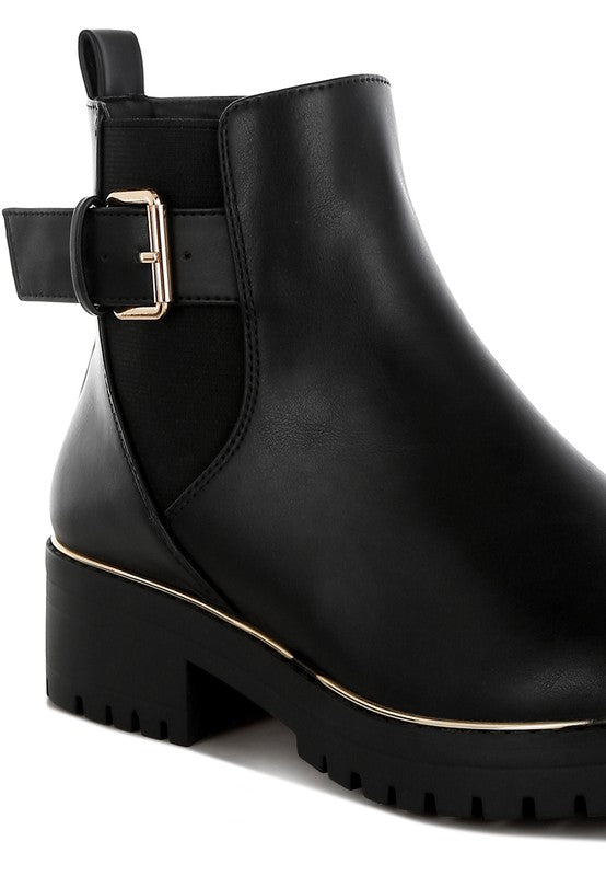 Antorin Chunky Buckle Detail Ankle Boots-Rag Company-[option4]-[option5]-[option6]-[option7]-[option8]-Shop-Boutique-Clothing-for-Women-Online