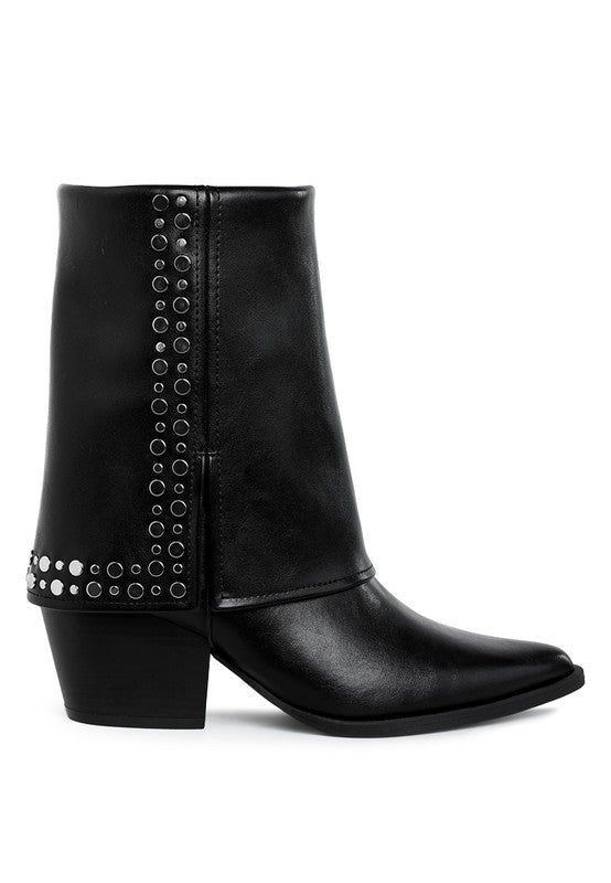 Mariachi Stud Embellished Foldover Boots-Rag Company-[option4]-[option5]-[option6]-[option7]-[option8]-Shop-Boutique-Clothing-for-Women-Online