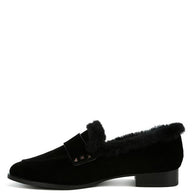 Allie Fur Trim Genuine Suede Loafers-Rag Company-[option4]-[option5]-[option6]-[option7]-[option8]-Shop-Boutique-Clothing-for-Women-Online