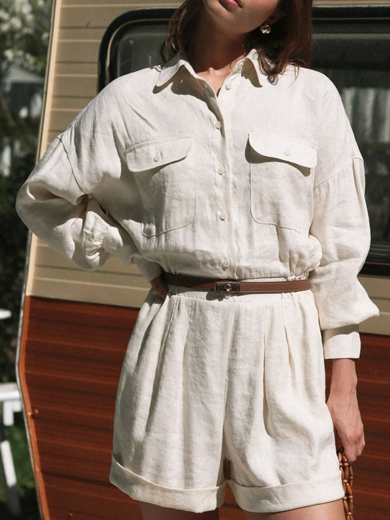 Casual Button Front Long Sleeve Romper-Sets-Trendsi-[option4]-[option5]-[option6]-[option7]-[option8]-Shop-Boutique-Clothing-for-Women-Online