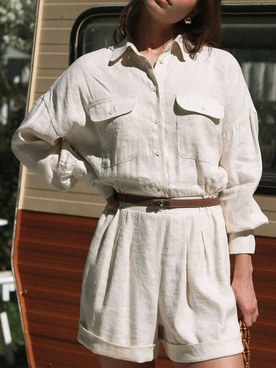 Casual Button Front Long Sleeve Romper-Sets-Trendsi-[option4]-[option5]-[option6]-[option7]-[option8]-Shop-Boutique-Clothing-for-Women-Online