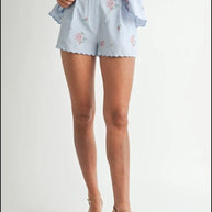 MABLE Stripe Embroidered Peplum Cami and Shorts Set-sets-Trendsi-[option4]-[option5]-[option6]-[option7]-[option8]-Shop-Boutique-Clothing-for-Women-Online