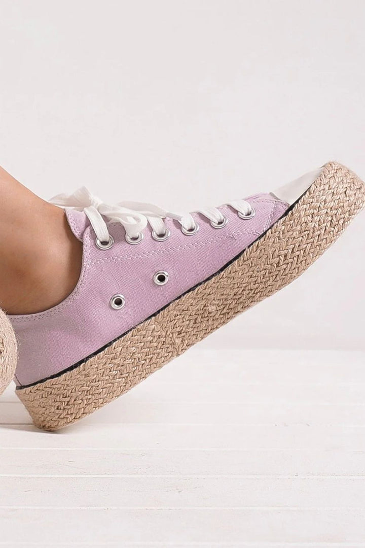 Beast Fashion Lace Up Woven Espadrille Sole Sneakers-Trendsi-[option4]-[option5]-[option6]-[option7]-[option8]-Shop-Boutique-Clothing-for-Women-Online