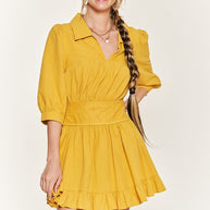 Eyelet detail 3/4 sleeve short dress PLUS SIZE-Jade By Jane-[option4]-[option5]-[option6]-[option7]-[option8]-Shop-Boutique-Clothing-for-Women-Online